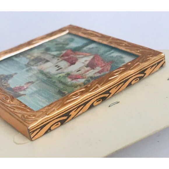 Antique Erhard Sohne Gilt Ormolu Dollhouse Miniature Frame 1900 Germany 2" Metal - Picture 3 of 8
